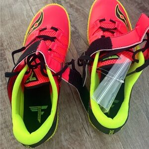 Saucony Red and Black high jump spikes